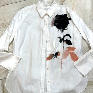 Alexander McQueen Button Down with Black Rose